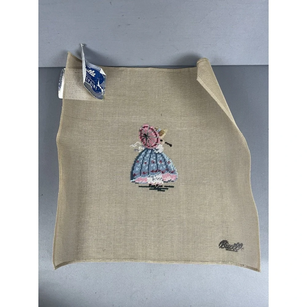 Bucilla Needlepoint Tapestry Finished Sunbonnet Sue Umbrella Art Embroidery